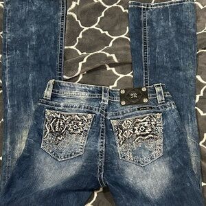 Miss Me Blue Jeans with Embroidery